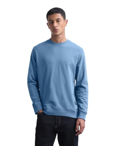 Flying Machine Men's Solid Regular Fit Sweatshirt (FMSWS3213_Blue_L)