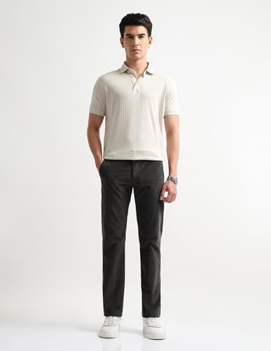 Arrow Sport Men's Solid Corduroy Trousers (ASAKTR2448_Green_38)