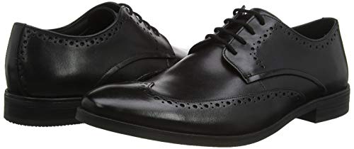 Clarks Mens 26148029 Black Black Leather Uniform Dress Shoe - 9 UK (261480297)