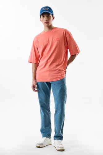 SNITCH Men Blue Jeans | Relaxed Fit Solid Pattern | 100% Cotton Smooth Texture & Durable Denim Weave | Casual & Street Wear for Everyday Comfort