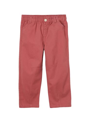 Max Girl's Mom Fit Solid Cotton Trousers