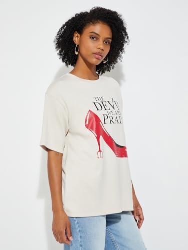 Max URB_N Women Oversized Devil Wears Prada T-Shirt (White_XXL)