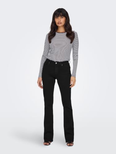 ONLY Fit & Flare Jeans(254578201_Black Denim_M)
