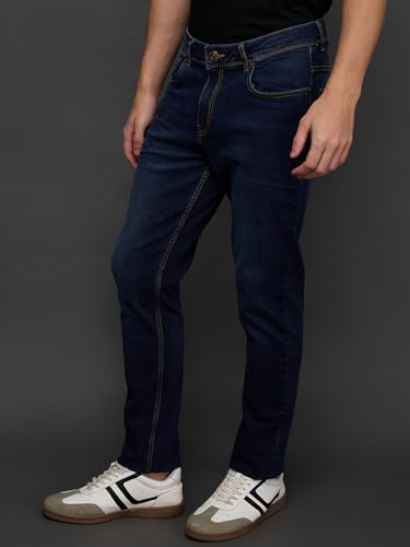 Giordano Men Dark Blue Regular Fit Mid-Rise Stretchable Jeans