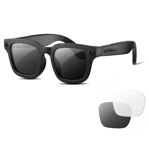 AVINMER AG01 Smart Glasses with 8MP Camera, AI Smart Glasses with GPT-4.0, Real-Time Translation, Bluetooth Audio, IP67 Waterproof Camera Glasses for Sports, Travel & Vlog Content Creators