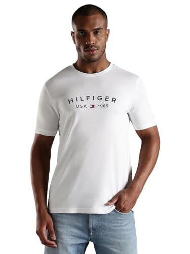 Tommy Hilfiger Logo Regular Fit Cotton T-Shirt White
