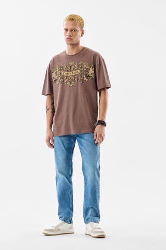 SNITCH Men Blue Casual Jeans | Comfort Fit Mid Rise Straight Leg | Durable Cotton Blend with Medium Stretch & Smooth Texture | Perfect for Everyday Wear