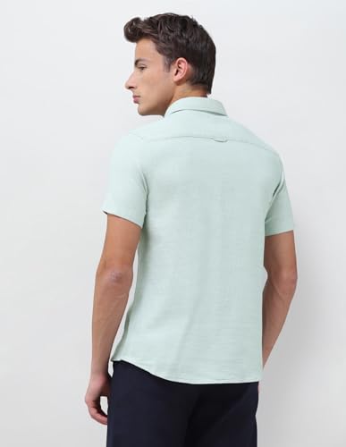 U.S. Polo Assn. Denim Co. Men's Solid Regular Fit Shirt (UDSHT2135H_Green_42)