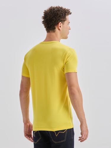 Men's Yellow Graphic Print T-Shirt