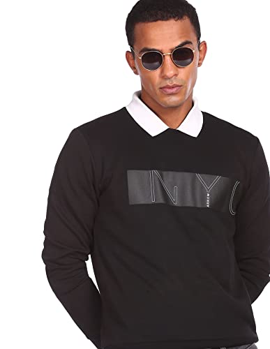 Arrow Newyork Crewneck Full Sleeve Sweat Shirt Black
