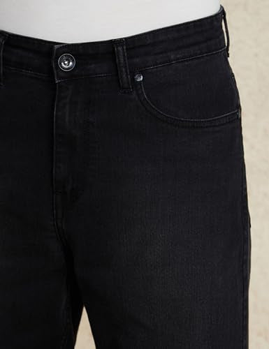 Amazon Brand - Symbol Men's Regular Fit Denim Shorts (AD-SHR-435_Dark Grey_32)