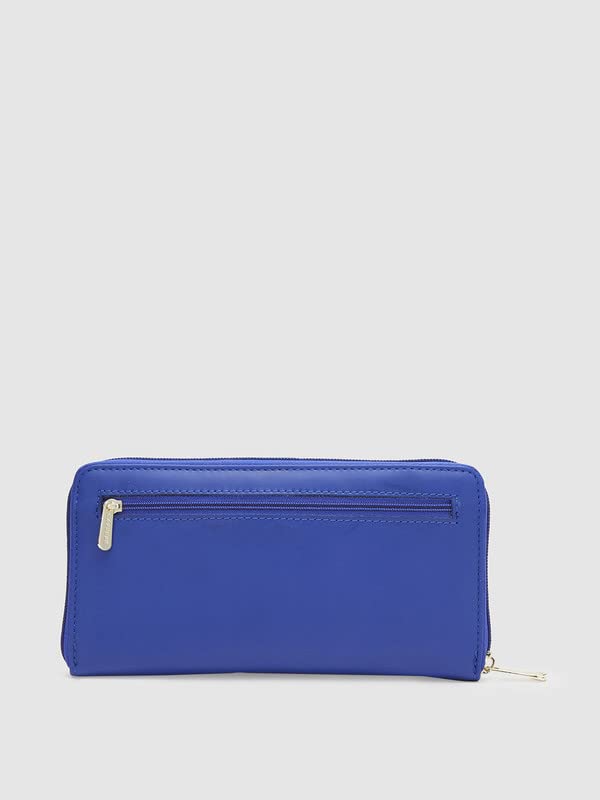 Caprese Women's Faux Leather Adah Large Wallet (Blue)