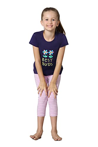 Van Heusen Girls 100% Cotton Relaxed Fit T-Shirt - - Ultra Soft, Round Neck, Short Sleeve_56405_Astral Aura_7-8 Years, Blue
