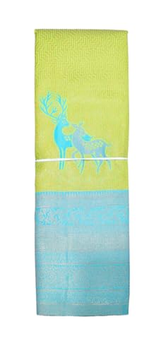 SREE KUMARAN Women's Kanchipuram Kubera Silk Pure Pattu Sarees – Deer Butta With Blouse (VSK161-8)