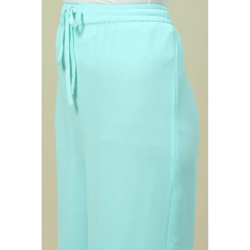 Rangriti Women's Regular Pants (RMMLAVISHF18231SS23SBLU_Blue