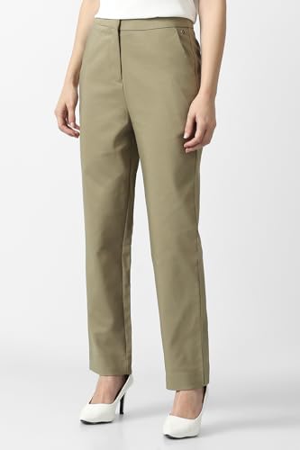 Van Heusen Women's Slim Casual Pants (VWTFFSLF089632_Olive