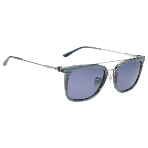 Calvin Klein|Blue Full Frame Square Sunglasses|100% UV Protected (Uv 400) Blue Lens|Men's|Large|Ck 18719 420 56 S