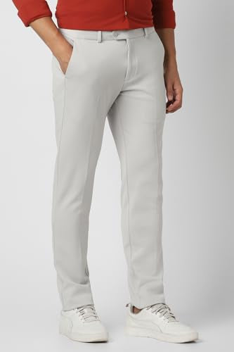 Men Grey Textured Trousers