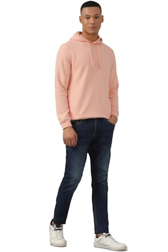 Allen Solly Men Beige Hooded Neck Full Sleeves Formal Sweatshirt