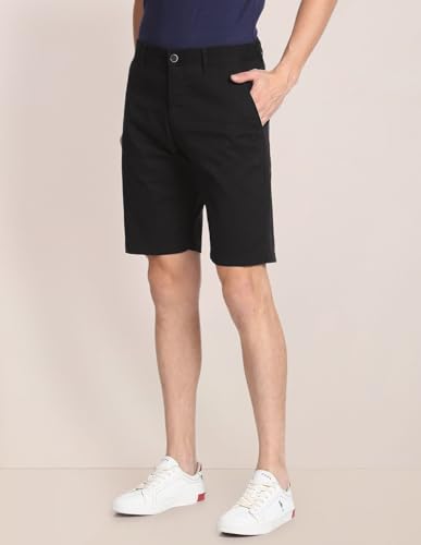 U.S. POLO ASSN. Mid Rise Solid Slim Fit Shorts Black