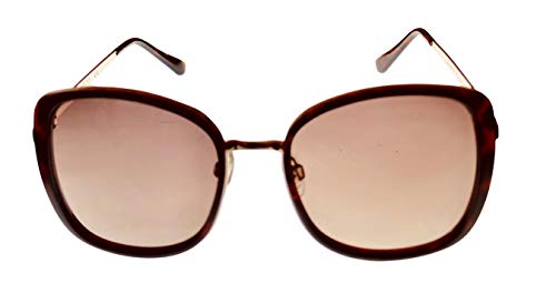 KENNETH COLE Sunglasses | Brown Lens | Havana Frame | Full Rim Square Shape Branded Latest and Stylish Non Polarized Eyewear | 100% UV Protection | Women Sunglasses| Size Medium | KC1396 54 52F