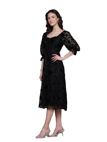 Label RITU KUMAR Black Molly Midi Dress