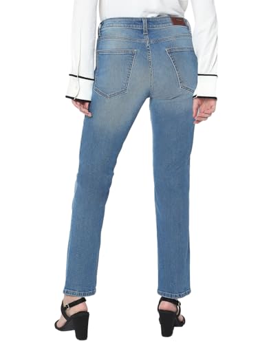 VERO MODA Womens Straight Fit Mid Rise Jeans Dark Blue Denim
