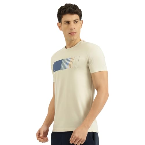 United Colors of Benetton Regular Fit Round Neck Graphic Print T-Shirt (Size: M) - 26P3ZSTJ3517IPW2 Cream