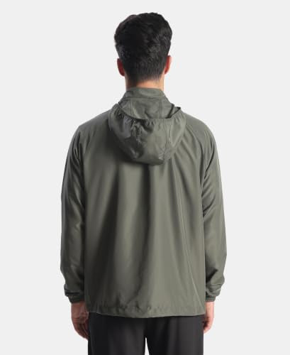 Jockey MV40 Men Microfiber Water Resistant Convertible Hoodie Jacket_T Green_M
