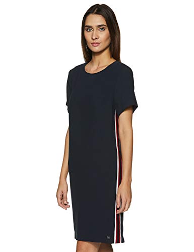 Tommy Hilfiger Women's Synthetic Shift Knee-Long Dress (P9AWV123_Midnight_2)