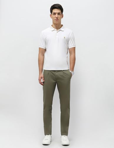 U.S.Polo Association Men's Slim Fit Mid Rise Trousers (USTRO045D_Olive_32)