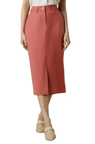 Women Pink Solid Formal Skirt