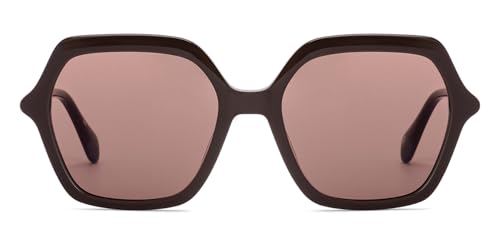 John Jacobs X Aditi Rao Hydari | Brown - Brown | Full Rim Hexagonal Stylish & Premium Sunglasses | Gilded 2.0 | 100% UV Protected | Men & Women | Medium | JJ S70091