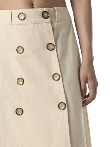 ONLY Women's Solid Flared High-Rise Beige Skirt