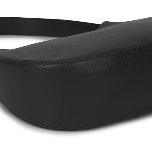 Fastrack Curve Shoulder Bag | Black Pebbled Faux-Leather Women’s Handbag | Gold Hardware Finish with Sturdy Handle, Zipper Closure & Organised Storage