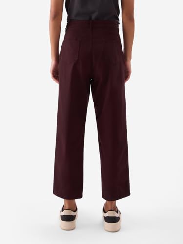 The Souled Store Solids: Plum Women and Girls Carrot Fit Pants