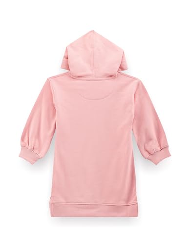 U.S. POLO ASSN. Kids Regular fit Cotton Long Sleeves Hooded Dresses (UGDRS0265_Pink_12M)
