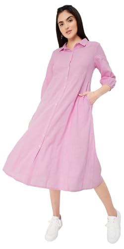 Max Women Solid Shirt Dress (MDDRS41006LAVENDER)_XS