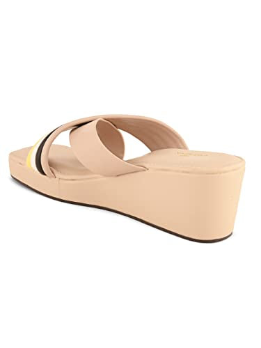 pelle albero Beige Wedges For Women (PA-AG-2301)