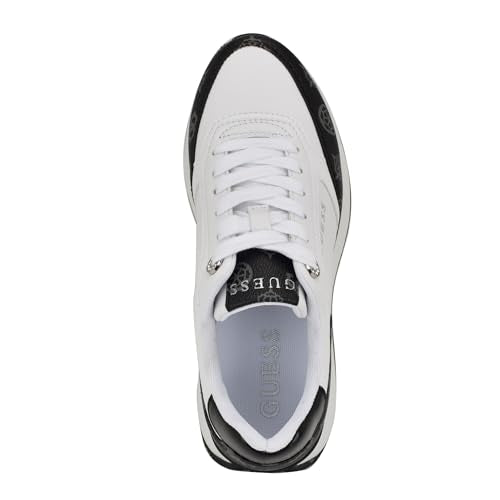 Guess Women's Camrio Sneaker, White/Black Logo 142, 6 UK