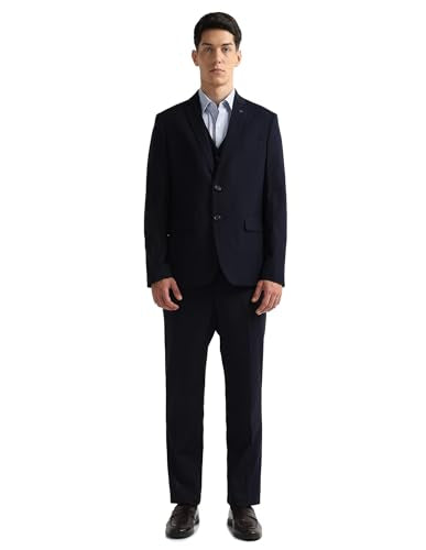 Arrow Men's Tailored Fit Three Piece Suit (ARAISU5603_Blue_42)