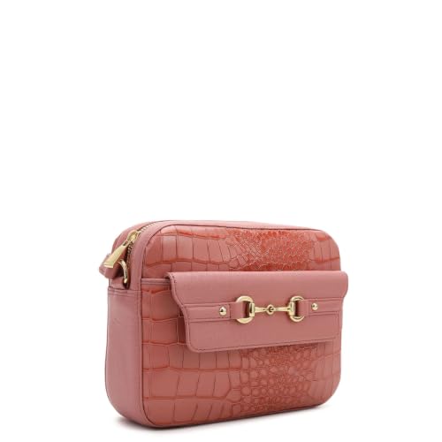 Da Milano Leather Sling Bag for Women - Rose Pink