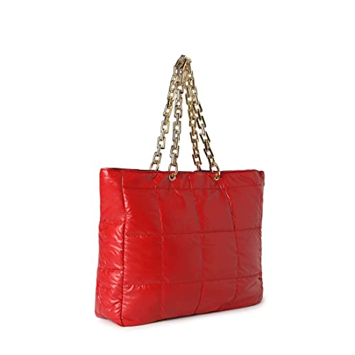 Haute Sauce Women red quilted tote bag (HSHB1264)