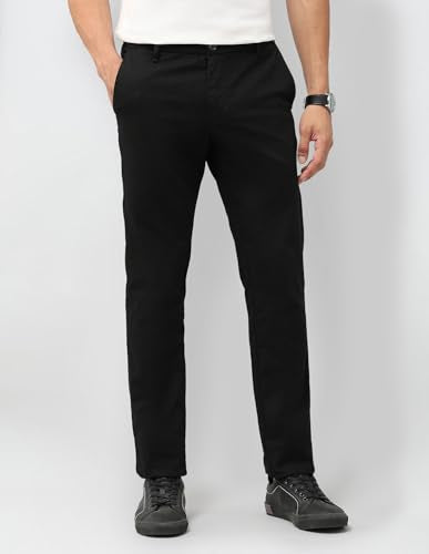 U.S.Polo Association Men's Textured Denver Slim Fit Trousers (USTRO012D_Black_30)