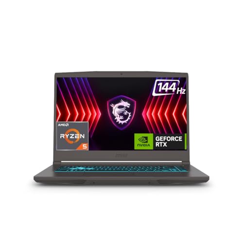MSI Thin A15, AMD 7th Gen. Ryzen 5 7535HS, 40CM FHD 144Hz Gaming Laptop (16GB/512GB NVMe SSD/Windows 11 Home/NVIDIA GeForce RTX 2050, GDDR6 4GB/Cosmos Gray/1.8Kg) B7UCX-105IN