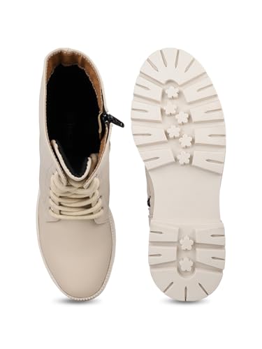 Inc.5 Womens Cream Casual Solid Round Toe Flat Boots