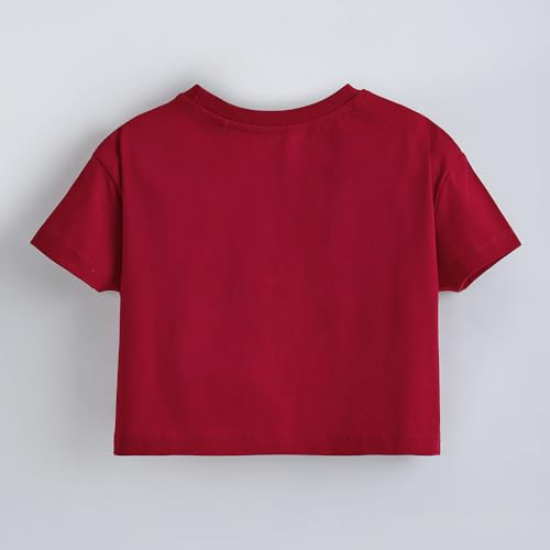Hopscotch Girls Bow Applique Puppy Dress with T-Shirt in Red Color for Age (4-5 Years)