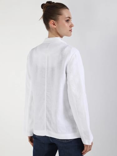 Tommy Hilfiger Women's Regular Blazer (S25HWOT016-38_Th Optic White