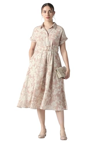 Women Pink Print Formal Dress