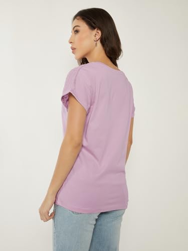 Max Women Embroidered Top (Purple_L)